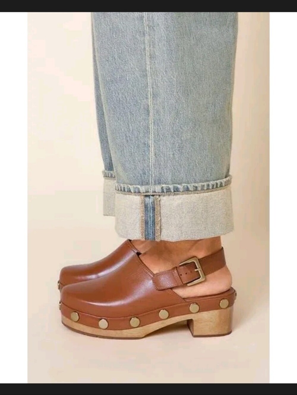 Charlotte Stone RARE Jona Clogs in *Embossed Whiskey Brown Leather Size 5